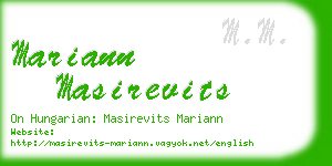 mariann masirevits business card